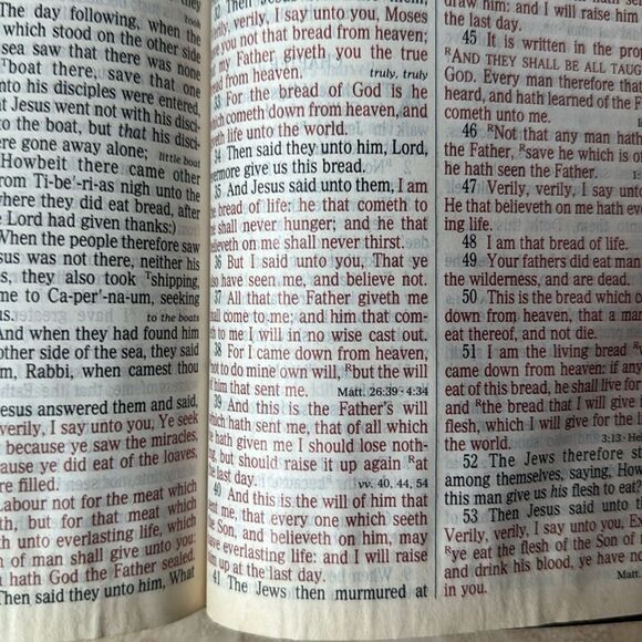 Holy Bible King James Version Giant Print Christ’s Words Red Concordance 1611 - Picture 5 of 6